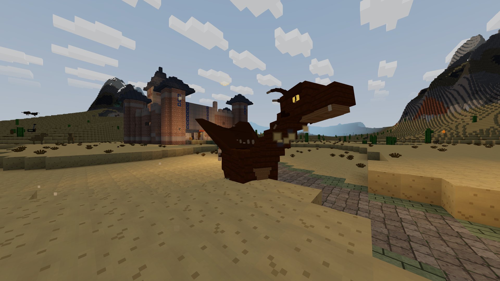 A lair wyrm rearing with its wings spread, a bastion behind it